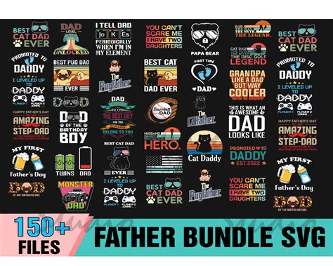 150 Father Bundle Svg Daddy Svg Dad Life Svg Super Dad Sv Inspire Uplift