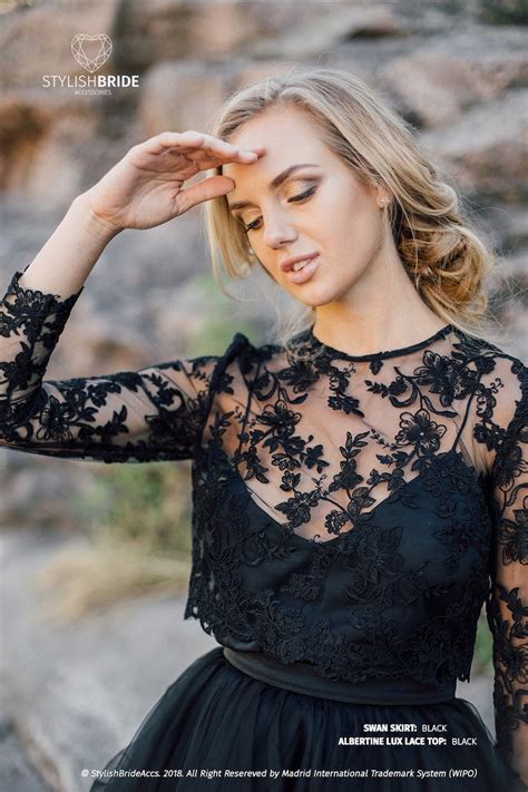 In Stock Size S Bust 85cm334 In Black Lace Top Wedding Etsy