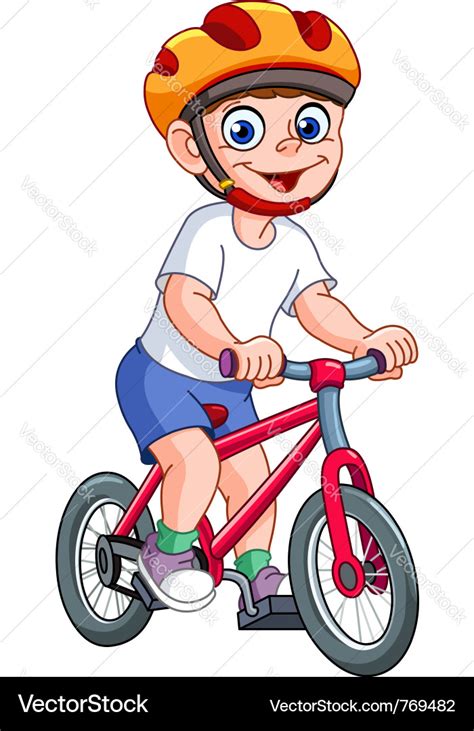 Kid On Bicycle Royalty Free Vector Image Vectorstock