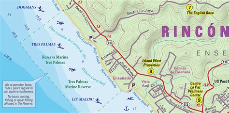 Rincon Puerto Rico Lizard Map: Surf Break, Beach & Vacation Guide - Purple Lizard Maps