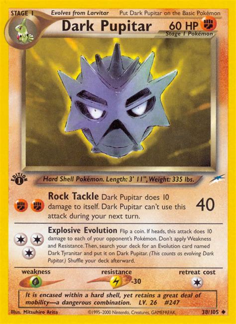 Dark Pupitar 38 Neo Destiny 2002 Pokemon Card