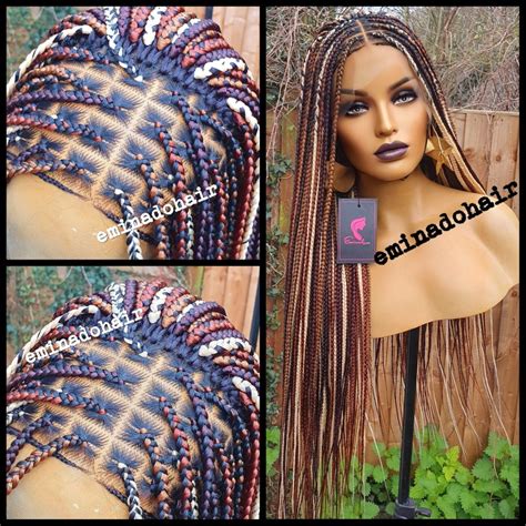 Knotless Braids Brown Mix Frontal Box Braided Wig Eminado Hair