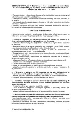 Decreto Curr Culum De Educaci N Infantil Ciclo Pdf