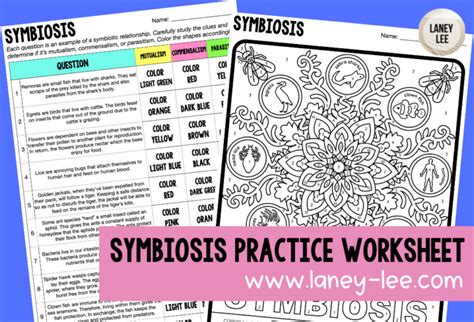 Symbiosis Practice Worksheet with Answer Key - Laney Lee