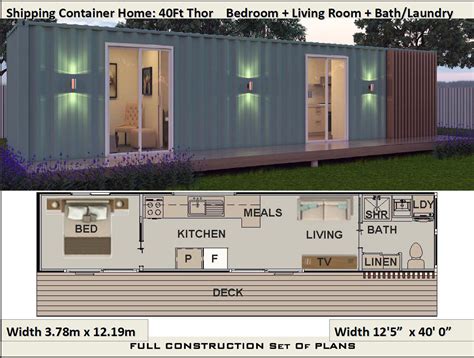 Construction Plans Shipping Container House Plans 500 SQ. FOOT - Etsy