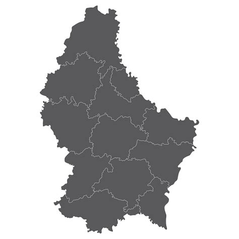 Mapa De Luxemburgo En Provincias Administrativas En Color Gris Vector