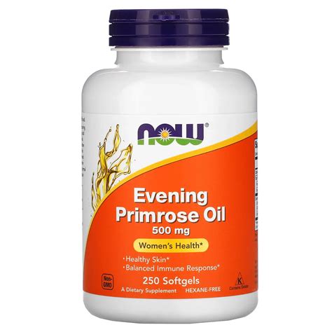 Now Foods Evening Primrose Oil 500Mg Olej Z Wiesiołka 250 Kapsułek