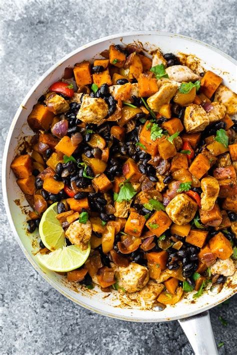 Mexican Chicken Sweet Potato And Black Bean Skillet Artofit