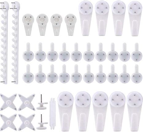 Kissral 42pcs Accroche Tableau Sans Percer Blanc Fixation Murale Sans