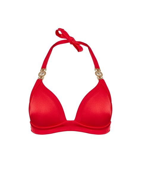 Red Push Up Bikini Top L Vivien Vance