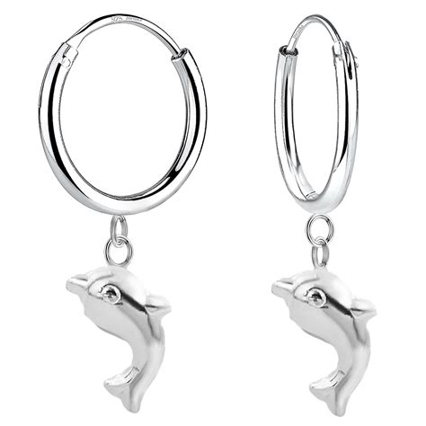 Dolphin Charm Hoop Earrings Parnika