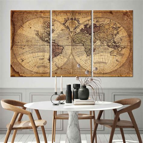 Vintage World Map Print Antique Map of the World Poster - Etsy