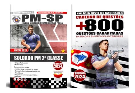 Kit Apostila Caderno De Questões Concurso Pm Sp 2023 Soldado Pm 2ª