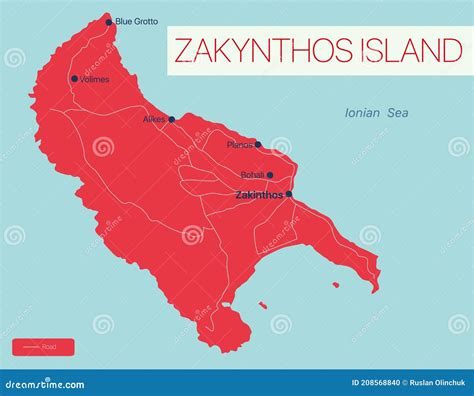 Zakynthos Island Map Cdr Format Cartoon Vector Cartoondealer