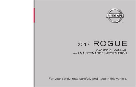 2017 Nissan Rogue Owner S Manual Pdf 554 Pages