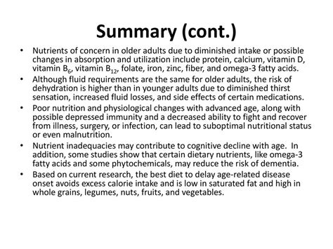 Nutrition And The Aging Adult Ppt Download