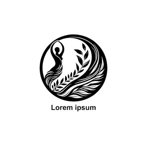 Premium Vector Circular Swoosh With Nature Leaf And Women Yoga