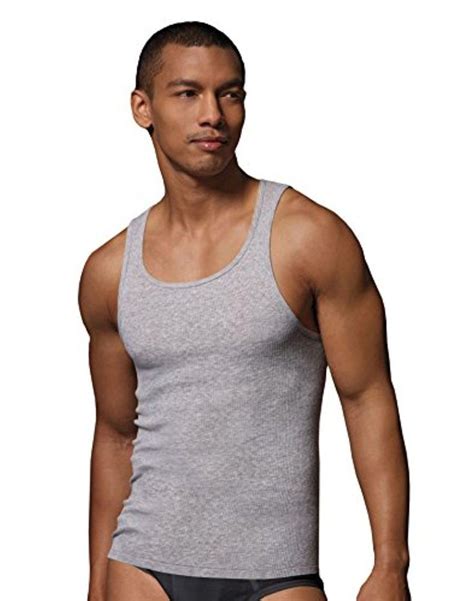 Hanes Men S Tagless Ribbed A Shirt Pack Brought To You By Avarsha