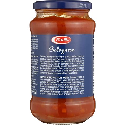 Barilla Pasta Sauce Bolognaise G Woolworths