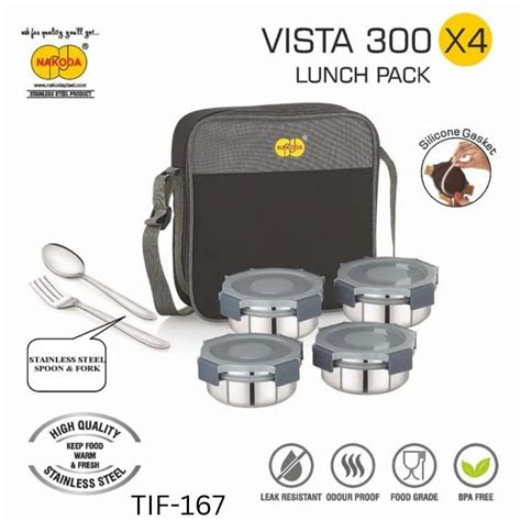 Stainless Steel Setup 4 Lunch Box TIF 167 Capacity 400 ML At Rs 465