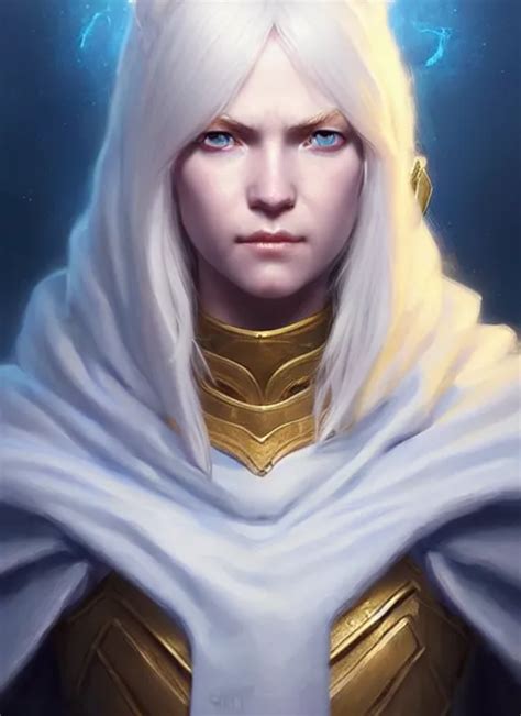 A Fantasy Style Portrait Painting Of Shy White Female Stable