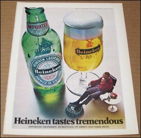 Heineken Lager Beer Print Ad Advertisement X Vintage