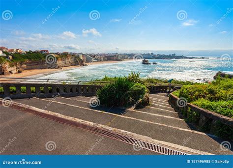 La Grande Plage Beach Biarritz Stock Image Image Of Aquitaine City