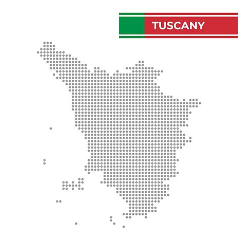 Mapa pontilhado da região da Toscana na Itália Vetor Premium