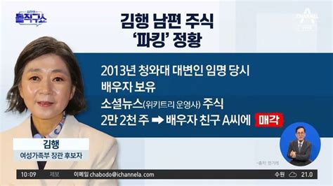 핫3 김행 남편 주식 ‘파킹 정황민주당 “언제까지 허접한 변명” 보다