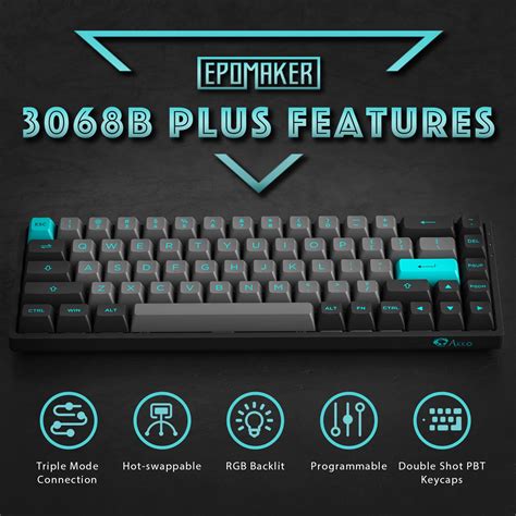 Mua EPOMAKER AKKO B Plus Black Cyan Hot Swap Ghz Wireless Bluetooth Wired Mechanical