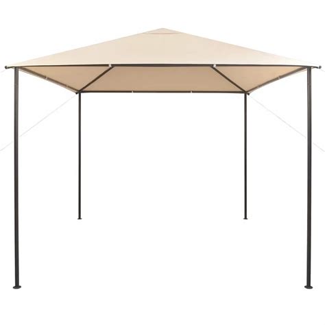 Gazebo Padiglione Tenda Tettoia 3x3 M Acciaio Beige