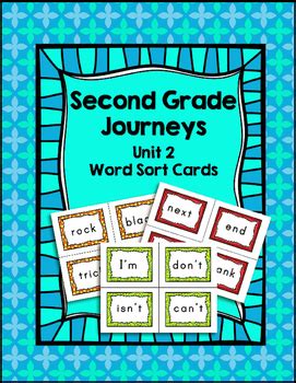 Journeys Second Grade Differentiated Word Sort Cards Unit By Really