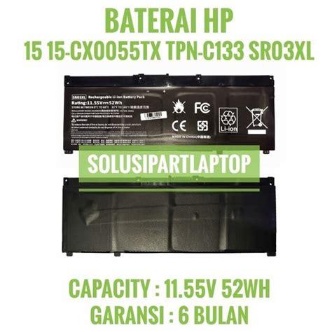 Jual Baterai Laptop HP Pavilion Gaming 15 15 CX0055TX TPN C133 SR03XL