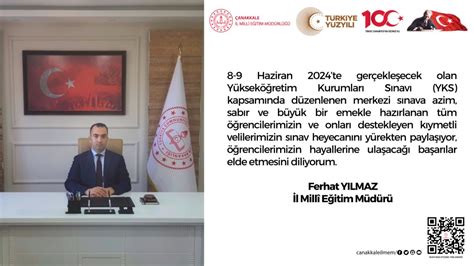 İL MİLLÎ EĞİTİM MÜDÜRÜ FERHAT YILMAZ IN YÜKSEKÖĞRETİM KURUMLARI SINAVI