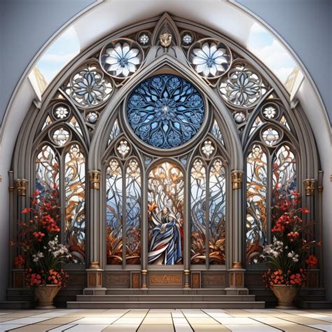 Premium Photo Stylized Gothic Window