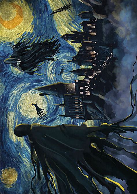 Dementor Of Azkaban Harry Potter Starry Night Van Gogh Poster Digital