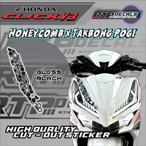 Honda Click V3 Honeycomb X Takbong Pogi Front Decals Sticker Pph Shopee Philippines