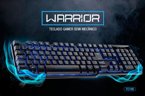 Teclado Gamer Multilaser TC196 Semi Mecânico Iluminação por LED em 3