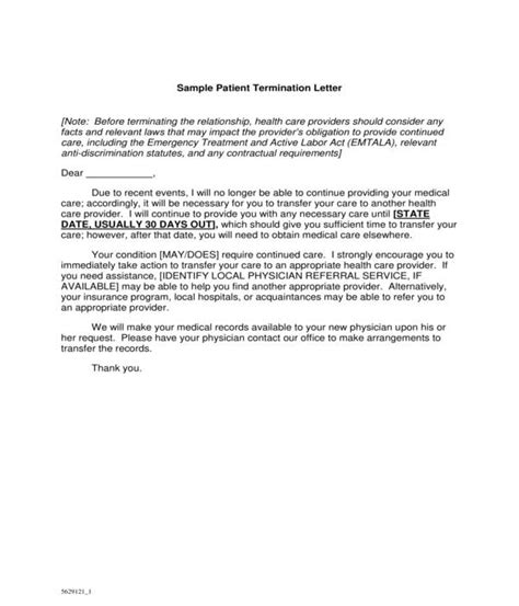 Free Patient Termination Letters In Pdf Ms Word