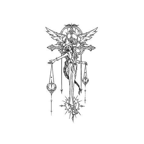 Zodiac Libra Goddess Semi Permanent Tattoo
