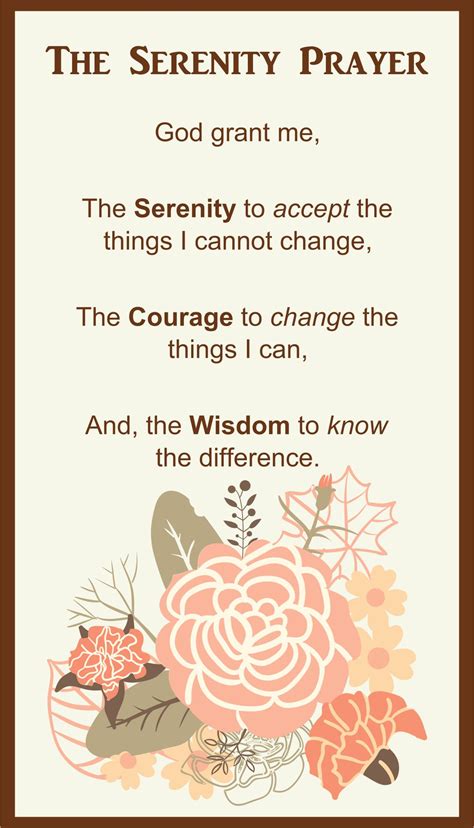 The Serenity Prayer Version 10 Free Pdf Printables Printablee