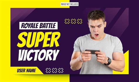 Premium Vector Royale Super Victory Gaming Thumbnail Editable