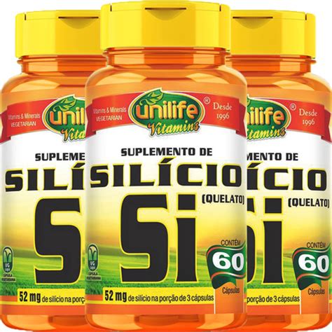 Kit X Sil Cio Quelato C Psulas Mg Unilife Vitamins Submarino