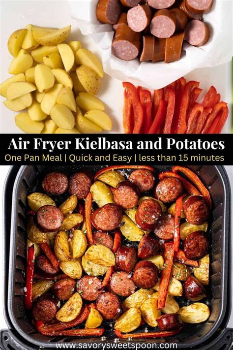 Quick And Easy Air Fryer Kielbasa With Potatoes And Peppers