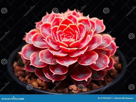 Echeveria Elegan Isolated On Dark Background Spring And Succulent