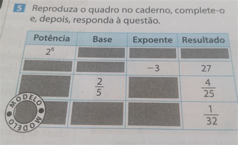 5 Reproduza O Quadro No Caderno Complete O E Dep Gauthmath