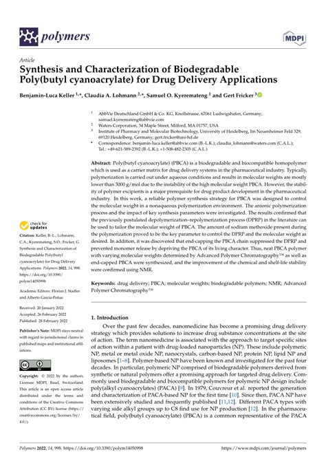 PDF Synthesis And Characterization Of Biodegradable Poly Butyl