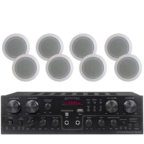 Technical Pro 4 Room 1000 Watts 4 Channel Bluetooth Receiver With 4
