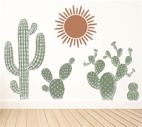 Cactus Wall Decals Removable Wall Decal Boho Wall Art - Etsy