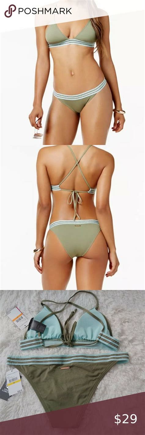 Vince Camuto Sea Band Cheeky Bikini Set Bottom Set Cheeky Bikinis